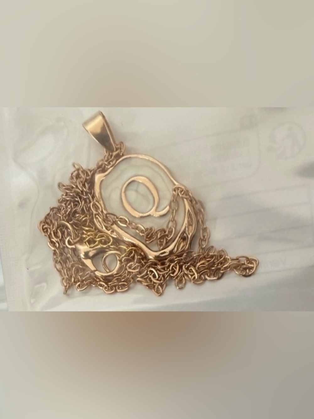 NWT *Q* Gold Plated Oceanus Oyster
Shell Initial Pendant Necklace